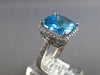 6.98CT DIAMOND & AAA LIGHT BLUE TOPAZ 14K WHITE GOLD 3D CUSHION & ROUND FUN RING