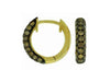 .78CT CHOCOLATE FANCY DIAMOND 14K YELLOW GOLD CLASSIC 3 ROW HUGGIE HOOP EARRINGS