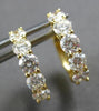 ESTATE 1.37CT DIAMOND 18KT YELLOW GOLD 3D CLASSIC 5 STONE HUGGIE FUN EARRINGS