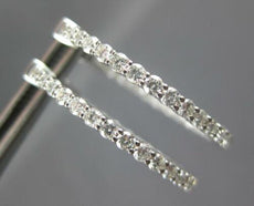 ESTATE LARGE 1.16CT DIAMOND 14KT WHITE GOLD 3D INSIDE OUT HOOP HANGING EARRINGS
