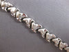 ESTATE WIDE 14KT WHITE GOLD 3D MATTE AND SHINY MULTI HEART LOVE BRACELET