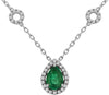 .93CT DIAMOND & AAA EMERALD 14KT WHITE GOLD TEAR DROP BY THE YARD LOVE NECKLACE