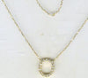 ESTATE .08CT DIAMOND 18KT YELLOW GOLD 3D CLASSIC O INITIAL FUN NECKLACE