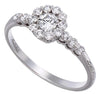 ESTATE .56CT DIAMOND 18KT WHITE GOLD 3D ROUND SOLITAIRE FRIENDSHIP LOVE RING