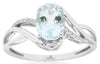1.11CT DIAMOND & AAA AQUAMARINE 14KT WHITE GOLD 3D OVAL & ROUND CRISS CROSS RING