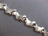 ESTATE WIDE 14KT WHITE GOLD 3D MATTE & SHINY BUTTERFLY V SHAPE FUN BRACELET