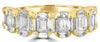 1.12CT DIAMOND 18KT YELLOW GOLD BAGUETTE CLUSTER SEMI ETERNITY ANNIVERSARY RING