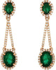 3.77CT DIAMOND & AAA EMERALD 14KT ROSE GOLD OVAL & ROUND TRIANGULAR FUN EARRINGS