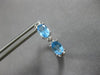 1.40CT DIAMOND & AAA BLUE TOPAZ 14K WHITE GOLD OVAL & ROUND HOOP EARRINGS #27919