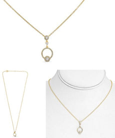 .26CT DIAMOND 14K YELLOW GOLD 3D ROUND FLORAL CIRCLE OF LIFE ADJUSTABLE NECKLACE