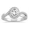 ESTATE 1.25CT DIAMOND 14KT WHITE GOLD 3D CLASSIC ROUND INFINITY ENGAGEMENT RING