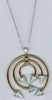 ESTATE LARGE .73CT DIAMOND 18KT 2 TONE GOLD MULTI CIRCULAR FUN FLOATING PENDANT