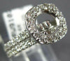 1.06CT DIAMOND 14KT WHITE GOLD ROUND HALO SEMI MOUNT ENGAGEMENT WEDDING RING SET
