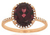 LARGE 3.14CT DIAMOND & AAA RHODOLITE 14KT ROSE GOLD OVAL & ROUND HALO LOVE RING