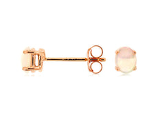ESTATE .45CT AAA OPAL 14KT ROSE GOLD 3D CLASSIC OVAL FOUR PRONG STUD EARRINGS