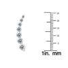 ESTATE 1.25CT DIAMOND 14KT WHITE GOLD CLASSIC ROUND JOURNEY EAR CLIMBER EARRINGS