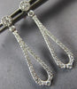 ESTATE .44CT DIAMOND 14K WHITE GOLD 3D CLASSIC TEAR DROP FLORAL HANGING EARRINGS