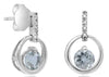 .94CT DIAMOND & AAA GREEN AMETHYST 14KT WHITE GOLD CIRCULAR FUN HANGING EARRINGS