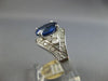 LARGE 4.26CT DIAMOND & AAA TANZANITE 14K WHITE GOLD OVAL & ROUND ENGAGEMENT RING