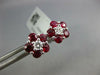 ESTATE 1.83CT DIAMOND & AAA RUBY 18KT WHITE GOLD 3D CLASSIC FLOWER STUD EARRINGS