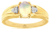 ESTATE .56CT DIAMOND & AAA OPAL 14KT YELLOW GOLD 3D OVAL & ROUND FLORAL FUN RING
