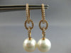 ESTATE LARGE .81CT DIAMOND & AAA SOUTH SEA PEARL 18KT ROSE GOLD HANGING EARRINGS