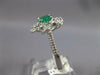 ESTATE 1.39CT DIAMOND & AAA EMERALD 14KT WHITE GOLD 3D ROUND FLOWER LOVE RING