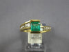 1.30CT DIAMOND & AAA EMERALD 14KT YELLOW GOLD BAGUETTE & ROUND ENGAGEMENT RING