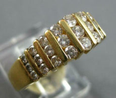 1.26CT DIAMOND 14K YELLOW GOLD 3D CLASSIC 3 ROW CHANNEL WEDDING ANNIVERSARY RING