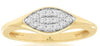 ESTATE .14CT DIAMOND 14KT 2 TONE GOLD 3D ROUND CLUSTER MARQUISE SHAPE FUN RING