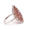 EXTRA LARGE 3.78CT WHITE & PINK DIAMOND 18KT WHITE & ROSE GOLD CLUSTER FUN RING