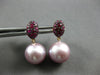 ESTATE AAA RUBY & AAA PINK SOUTH SEA PEARL 18KT ROSE GOLD OVAL HANGING EARRINGS