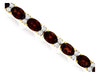 ESTATE 18.70CT DIAMOND & AAA GARNET 14K YELLOW GOLD OVAL & ROUND TENNIS BRACELET