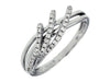 ESTATE .19CT DIAMOND 14KT WHITE GOLD 3D CLASSIC ROUND CRISS CROSS LOVE FUN RING
