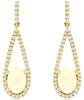 1.35CT DIAMOND 14KT YELLOW & AAA OPAL GOLD 3D OVAL & ROUND FUN HANGING EARRINGS