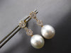 ESTATE LARGE .79CT DIAMOND & AAA SOUTH SEA PEARL 18KT YELLOW GOLD 3D HANGING EARRINGS