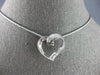 ESTATE .45CT DIAMOND PLATINUM CLASSIC BAGUETTE OPEN HEART LOVE FLOATING PENDANT