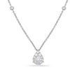 ESTATE .63CT DIAMOND 14KT WHITE GOLD CLUSTER TEAR DROP BY THE YARD LOVE NECKLACE