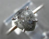 1.21CT SALT & PEPPER DIAMOND 18K WHITE GOLD SOLITAIRE PEAR SHAPE ENGAGEMENT RING