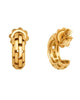 ESTATE 18KT YELLOW GOLD 3D CLASSIC RECTANGULAR LINK UMBRELLA HANGING EARRINGS