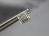 ESTATE .18CT DIAMOND 14KT WHITE GOLD 3D CLASSIC SQUARE GEOMETRICAL STUD EARRINGS