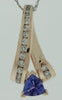 .73CT DIAMOND & AAA TANZANITE 14KT ROSE GOLD TRILLION & ROUND FLOATING PENDANT