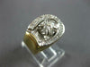 WIDE .85CT DIAMOND 14K 2 TONE GOLD LUCKY SIDEWAYS HORSESHOE SOLITAIRE MENS RING