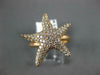 ESTATE WIDE .77CT DIAMOND 14KT ROSE GOLD 3D CLASSIC LUCKY STARFISH FUN RING
