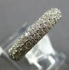 WIDE .96CT DIAMOND 14KT WHITE GOLD MULTI ROW PAVE SEMI ETERNITY ANNIVERSARY RING