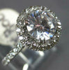 ESTATE LARGE 2.0CT CUBIZ ZIRCONIA 14KT WHITE GOLD 3D ROUND HALO ENGAGEMENT RING