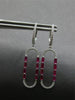 1.32CT DIAMOND & AAA RUBY 14KT WHITE GOLD ROUND & BAGUETTE FUN HANGING EARRINGS