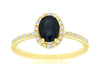 1.17CT DIAMOND & AAA SAPPHIRE 14KT YELLOW GOLD 3D OVAL & ROUND HALO CLASSIC RING