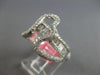 ESTATE WIDE .87CT DIAMOND 18KT WHITE GOLD ROUND & BAGUETTE HEART SHAPE LOVE RING