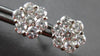 ESTATE LARGE 1.50CT DIAMOND 14KT WHITE GOLD FLOWER INVISIBLE SCREWBACK EARRINGS